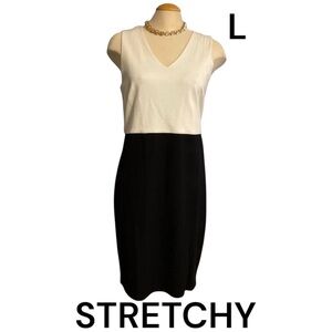 DEX Dress Black & White Colour Block Sz Large